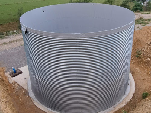 Internal liner view for galvanised steel tank