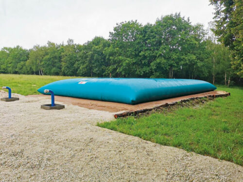 240m3 flexible fire tank with blue stainless steel columns - NF-S62-250