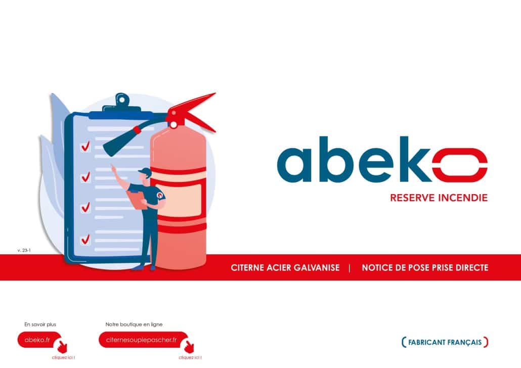 ABEKO fire tank product sheet / installation instructions